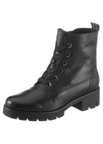 Gabor , Schnürstiefelette, Blockabsatz, Plateau, Schnürboots mit Best Fitting Komfort , schwarz , Stiefelette mit Glitzerdetails in den Schnürsenkeln