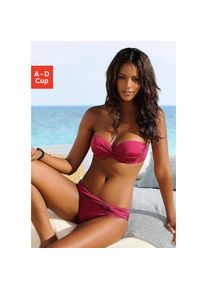 Lascana , Damen , B&uuml;gel-Bandeau-Bikini mit verschiedenen Tr&auml;gervarianten , lila , Vario-Kini mit 6 Tragevarianten