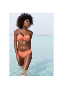 Venice Beach, Unisex, Bandeau-Bikini-Top &raquo;Lucky&laquo; aus gerippter Strukturware, lachs, 38, Cup B, Trendige Unifarbe