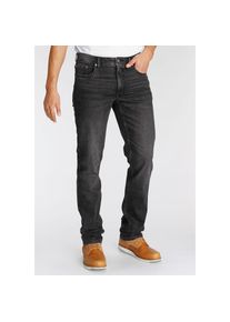 AJC , Straight-Jeans, gerade geschnitten, Used-Look-Waschung, niedrige Leibhöhe , schwarz , Niedrige Leibhöhe für einen trendigen und entspannten Sitz