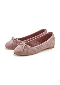 Lascana, Unisex, Lascana Ballerina &raquo;Slipper, Schl&uuml;pfschuh&laquo; mit Schleifenapplikation VEGAN, rose, 40, Klassische Ballerina in abgerundeter Form mit 