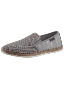 Rieker , Espadrille Sommerschuh, Slipper, Freizeitschuh im Materialmix , grau , Mit kleinen Stretcheinsätzen