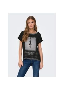 Only , Kurzarmshirt »ONLMICKELA S/S PHOTO TOP BOX JRS« , schwarz , Modischer Stil mit bedruckter Optik, perfekt für trendbewusste Outfits