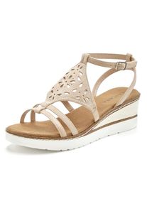 Lascana , Sandalette »Sommerschuh«, Sandalette, Sommerschuh mit Keilabsatz gepolsterter Innensohle VEGAN , beige , Mit besonders weicher und...