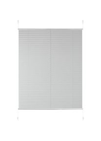 Plissee »KATIA« Lichtschutz ohne Bohren verspannt Fixmass, Crushed-Optik, uni, monochrom, basic, Klemmträger , grau , my home , Obermaterial: 100%...