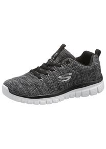 Skechers , Sneaker »Graceful - Twisted Fortune« Freizeitschuh, Halbschuh, Schnürschuh mit Memory Foam , schwarz-weiss , In modischer Strickoptik