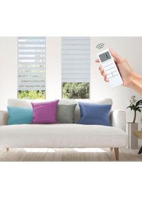 GOOD LIFE, Elektrisches Rollo &raquo;Aline - SMART HOME&laquo; Lichtschutz ohne Bohren mit Fernbedienung, hellgrau, wei&szlig;, wei&szlig;, Kunststoff, Metall, Polyester