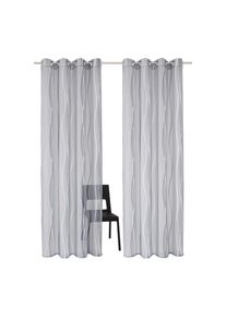 Gardine »Dimona«, (2 St.), 2er-Set, transparent, Voile, Polyester , grau , my home