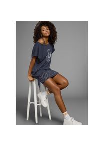 Kangaroos , Jerseykleid, (2 tlg.), bedrucktes Design, aus Baumwolle und Modal , blau , Hoher Tragekomfort durch die Materialmischung aus 50%...