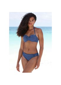 s.Oliver, Unisex, s.Oliver B&uuml;gel-Bandeau-Bikini-Top &raquo;Rome&laquo; in Wickeloptik, blau, 36, Cup E, In trendigen Unifarben