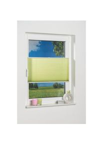 K-home, K-home Plissee &raquo;Klemmfix Pisa&laquo; Lichtschutz ohne Bohren verspannt Crushed-Optik, gr&uuml;n, Obermaterial: 100% Polyester