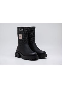 Replay , Stiefel »BRIGHT«, Bikerboots, Plateaustiefel mit trendigen Metallic-Details , schwarz , Lässiger Kurzstiefel im Biker-Look