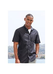 H.I.S. H.I.S, Herren, Kurzarmhemd &raquo;regular-fit&laquo; mit Button-down-Kragen, reine Baumwolle, schwarz, XL (43/44), N-Gr, H.I.S Herren Hemd mit Button-down-Kragen