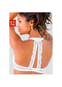 Lascana , Neckholder-BH, Dessous mit softem Neckholder und Spitzenrücken, sexy Dessous , weiss , Leicht wattierter Schalen-BH aus süsser Spitze in...