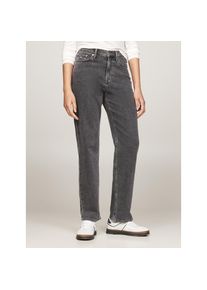 Tommy Jeans, Unisex, Slim-fit-Jeans &raquo; - Unisexjeans IZZIE -High Waist - Slim-fit - Straight - leg&laquo; mit Logo-Badge und Stickerei, denim schwarz, 27, 