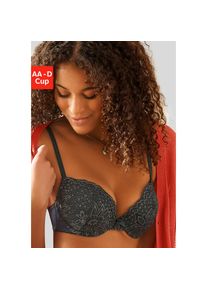 Vivance, Push-up-BH rundherum mit floraler Spitze, Dessous, schwarz forest, 85, Cup AA, Push-up-BH