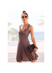 Vivance, Unisex, Jerseykleid mit Alloverdruck in Wickeloptik, Sommerkleid, Strandkleid, casual-chic, bedruckt, 36, N-Gr, V-Ausschnitt in Wickeloptik