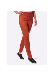Classic Basics , Schlupfhose , rot , samtweiches Veloursleder-Imitat
