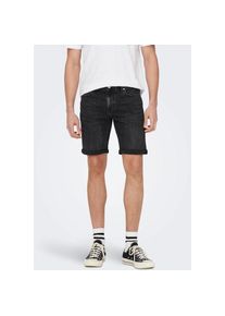 ONLY & SONS , Jeansshorts »ONSPLY LIGHT BLUE 5189 SHORTS DNM NOOS« , schwarz , Niedrige Leibhöhe für einen lässigen und modernen Look