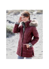 Casual Looks , Steppjacke mit Kapuze , rot , formgebende Wiener Nähte