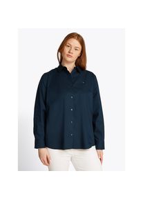 Tommy Hilfiger Curve , Hemdbluse »CRV ESS POPLIN REGULAR SHIRT«, in Grossen Grössen, Popeline Qualität, Logostickerei , blau , Bluse von Tommy...