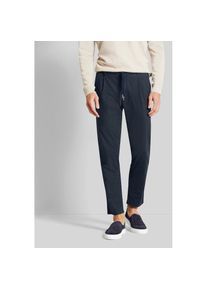 Bugatti, Herren, Bugatti Bundfaltenhose mit konischer Passform, marine, 35, L&auml;nge 30, Baumwoll-Leinen-Mix