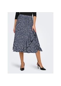 Only , Wickelrock »ONLCARLY FLOUNCE LONG SKIRT« , blau , Midirock von Only