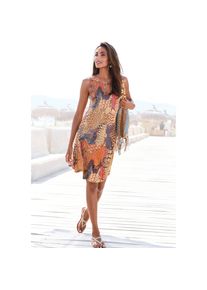 Buffalo, Unisex, Strandkleid mit Animaldruck, kurzes Sommerkleid mit Zieraccessoire, animal bedruckt, 34, N-Gr, Zieraccessoire am Ausschnitt