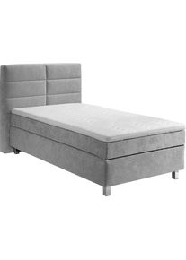 Boxspringbett, wahlweise mit Kaltschaum-Topper, 2 Matratzenqualitäten , grau , Westfalia Schlafkomfort