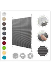 LICHTBLICK Original, LICHTBLICK ORIGINAL Plissee &raquo;Klemmfix&laquo; Lichtschutz ohne Bohren verspannt Faltenstore, grau, wei&szlig;, Obermaterial: 100% Polyester