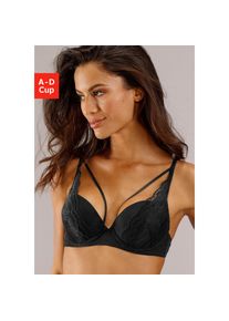 s.Oliver, s.Oliver Push-up-BH &raquo;Alice&laquo; mit Spitze und B&auml;nder-Optik, Dessous, schwarz, 80, Cup C, Push-up-BH