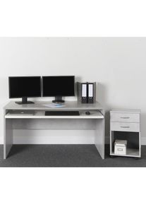 Vogl M&ouml;belfabrik, VOGL M&ouml;belfabrik Schreibtisch &raquo;Barrie mit 2-farbigem Tastaturauszug&laquo; in 2 Breiten, 2,5 cm Tischplattenst&auml;rke, Made in Germany, 