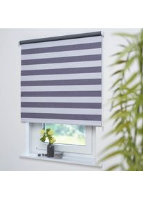 Seitenzugrollo &raquo;Dekor Streifen&laquo; Lichtschutz ohne Bohren , grau , Liedeco , Obermaterial: 100% Polyester