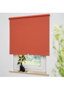 Springrollo &raquo;Uni&laquo; verdunkelnd freih&auml;ngend Verdunkelung , orange , Liedeco , Obermaterial: 95% Polyester, 5% Metall