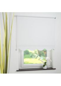 Seitenzugrollo verdunkelnd energiesparend mit Bohren Volantrollo - Volant Klassik, Fixmass , weiss , Liedeco , Obermaterial: 100% Polyester