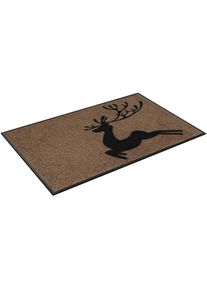 Fussmatte »Jumping Deer« rechteckig 7 mm Höhe , bunt , wash+dry by Kleen-Tex , Obermaterial: 100% Polyamid