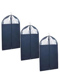 Kleidersack »Modell Business«, (Set, 3 St., 100 x 60 cm), Kleiderhülle mit Sichtfenster & Reissverschluss, abwaschbar, 100x60 cm , blau , Wenko