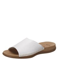 Gabor , Pantolette, Sommerschuh, Schlappen mit Best Fitting , weiss , Klassischer Sommerschuh mit Ziernähten