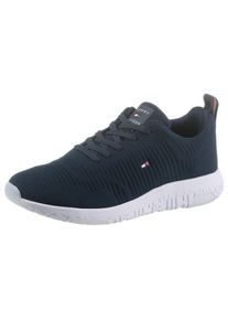 Tommy Hilfiger , Sneaker »CORPORATE KNIT RIB RUNNER«, mit seitlicher Logoflagge, Freizeitschuh, Halbschuh, Schnürschuh , blau , Lässiger Sneaker...