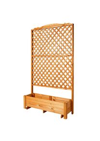 Promadino, Promadino Spalier &raquo;Romantica&laquo; mit Pflanzkasten, BxTxH: 120x38x210 cm, honigbraun, Massivholz, B/H/T: 120 cm x 210 cm x 38 cm