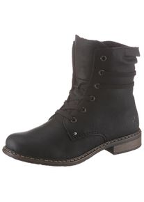 Rieker , Schnürboots, Stiefelette, Blockabsatz, mit dezenter Schnürung , schwarz , Im schlichten Design
