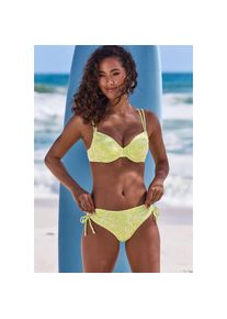 Venice Beach , Bügel-Bikini-Top »Peony«, aus modischer Strukturware , grün , Trendiges Strukturmaterial mit Allover-Print