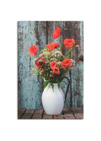 Wandbild »Krug mit Mohnblumen«, Blumen, (1 St.), als Alubild, Outdoorbild, Leinwandbild, Poster in verschied. Grössen , braun , Artland