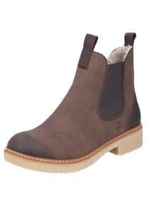 Rieker, Unisex, Winterstiefelette , Chelseaboots, Used-Look, mit Innenreissverschluss und Stretcheinsatz, braun used, 36, Chelseaboots mit 