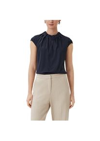 comma, Unisex, Satinbluse mit Raffung am Hals, blau, 38, Feminine Bluse von Comma