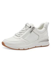 Tamaris , Keilsneaker, Freizeitschuh, Halbschuh, Schnürschuh mit Aussenreissverschluss , silberfarben , Sportiver Halbschuh in veganer Verarbeitung