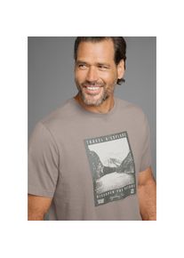 MAN'S WORLD Man's World , Print-Shirt mit modisch-landschaftlichen Druck , grau , Print-Shirt im casual Stil - ideal für entspannte Outfits