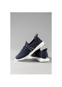 Aniston SHOES , Slip-On Sneaker, Freizeitschuh, Halbschuh, Schnürschuh - NEUE KOLLEKTION , blau , Aus pflegeleichtem Textil in Strickoptik