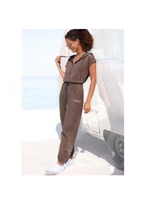 Venice Beach , Overall, aus Jerseyware, kurzärmliger Jumpsuit mit Taschen , grau