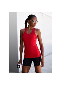 active by Lascana LASCANA ACTIVE , Damen , Sporttop, mit Racerback und Logo-Badge , rot , Performance Top mit körpernaher Passform